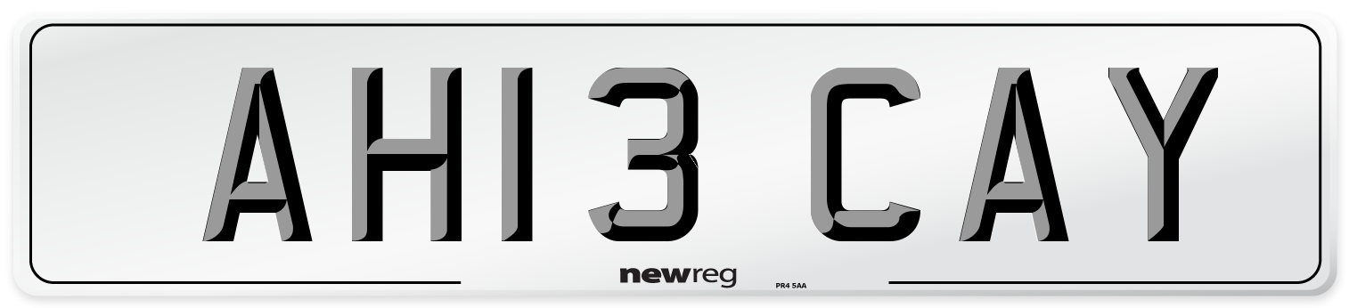 AH13 CAY Number Plate from New Reg